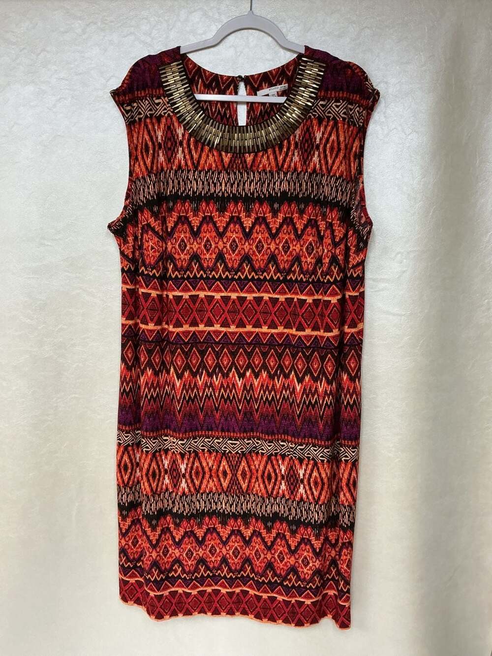 Studio One New York Size 3X Geometric Aztec Print Sleeveless Dress